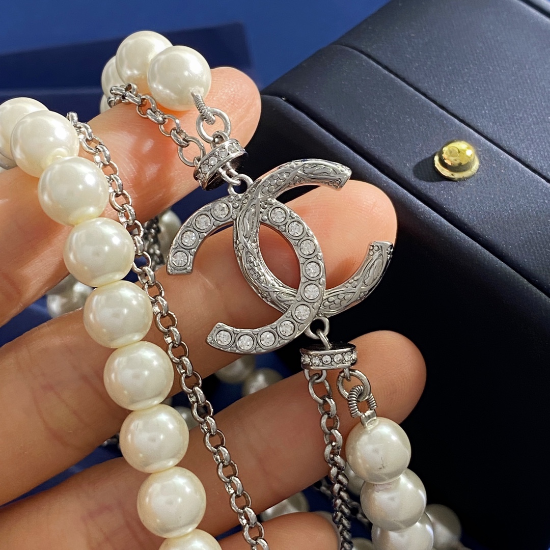 CCL075 Coco CC long pearl necklace - ccjewelryacc