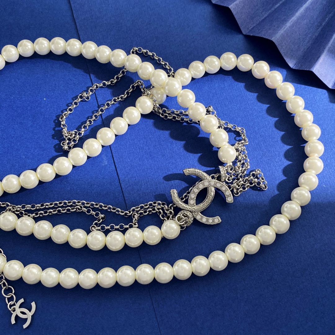 CCL075 Coco CC long pearl necklace - ccjewelryacc