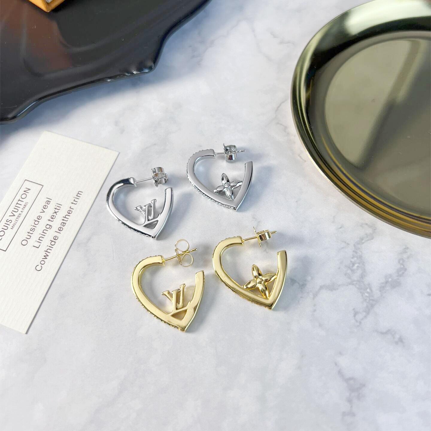 LVE063 Metal Heart hoop VL Earrings - ccjewelryacc