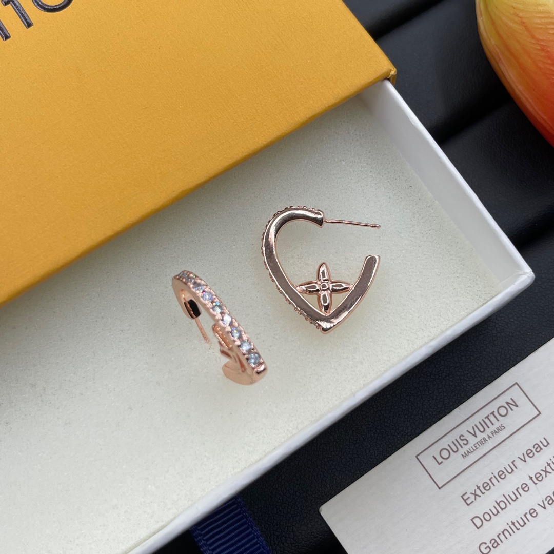 LVE063 Metal Heart hoop VL Earrings - ccjewelryacc