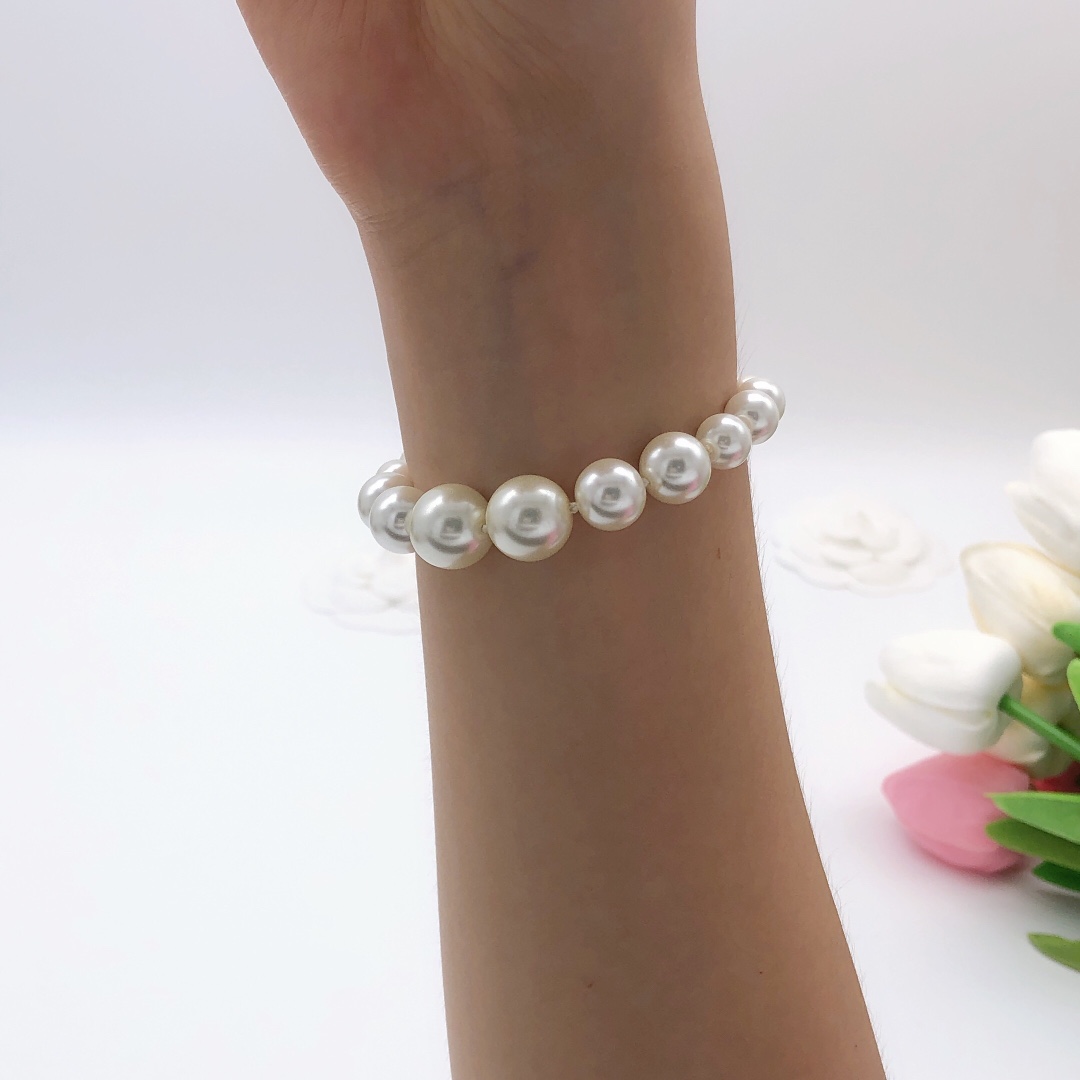 CCS161 Pearl charm CC LOGO bracelet - ccjewelryacc