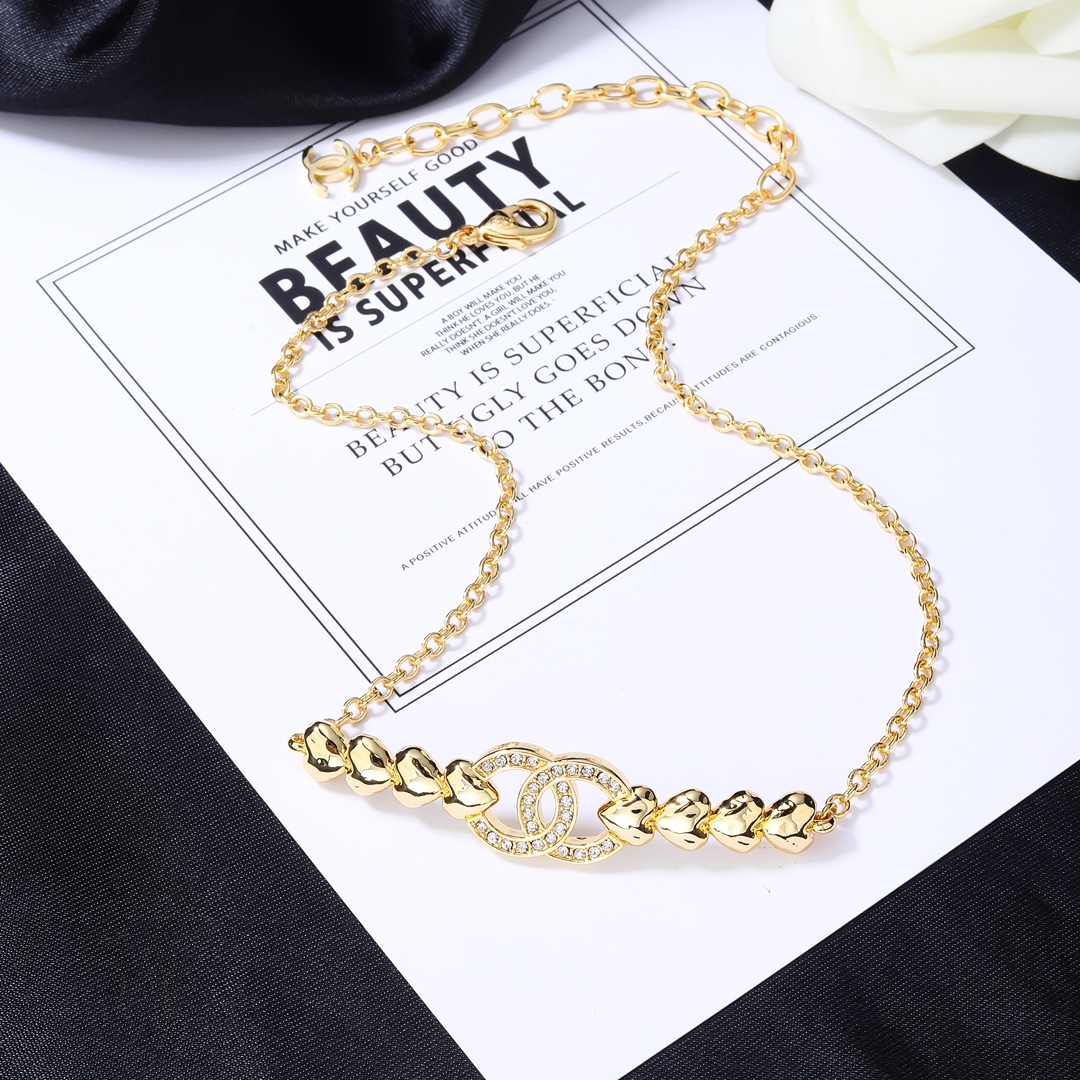 CCN096 Heart CC logo Choker Necklace - ccjewelryacc