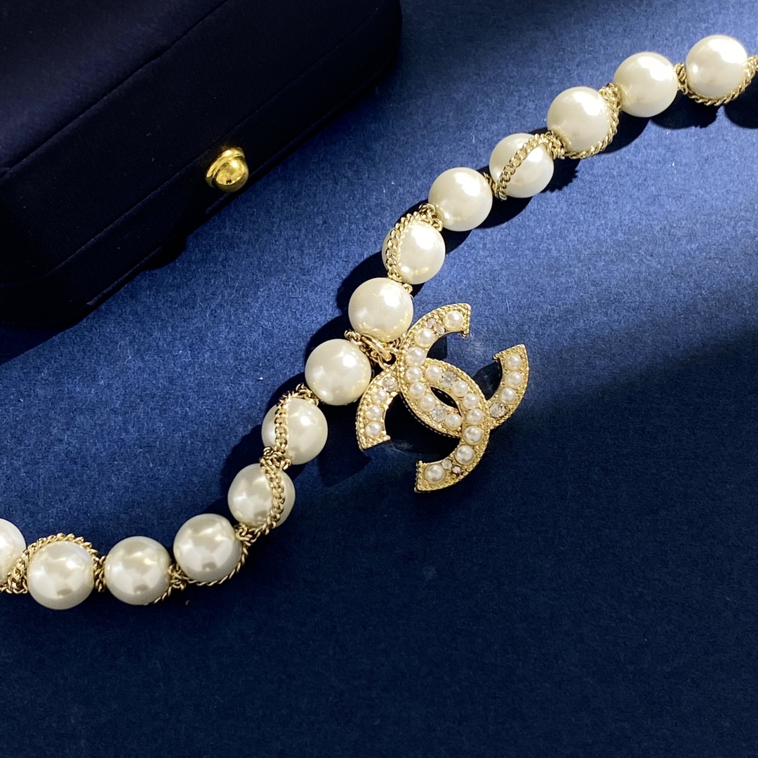 CCS162 Pearl charm CC LOGO bracelet - ccjewelryacc