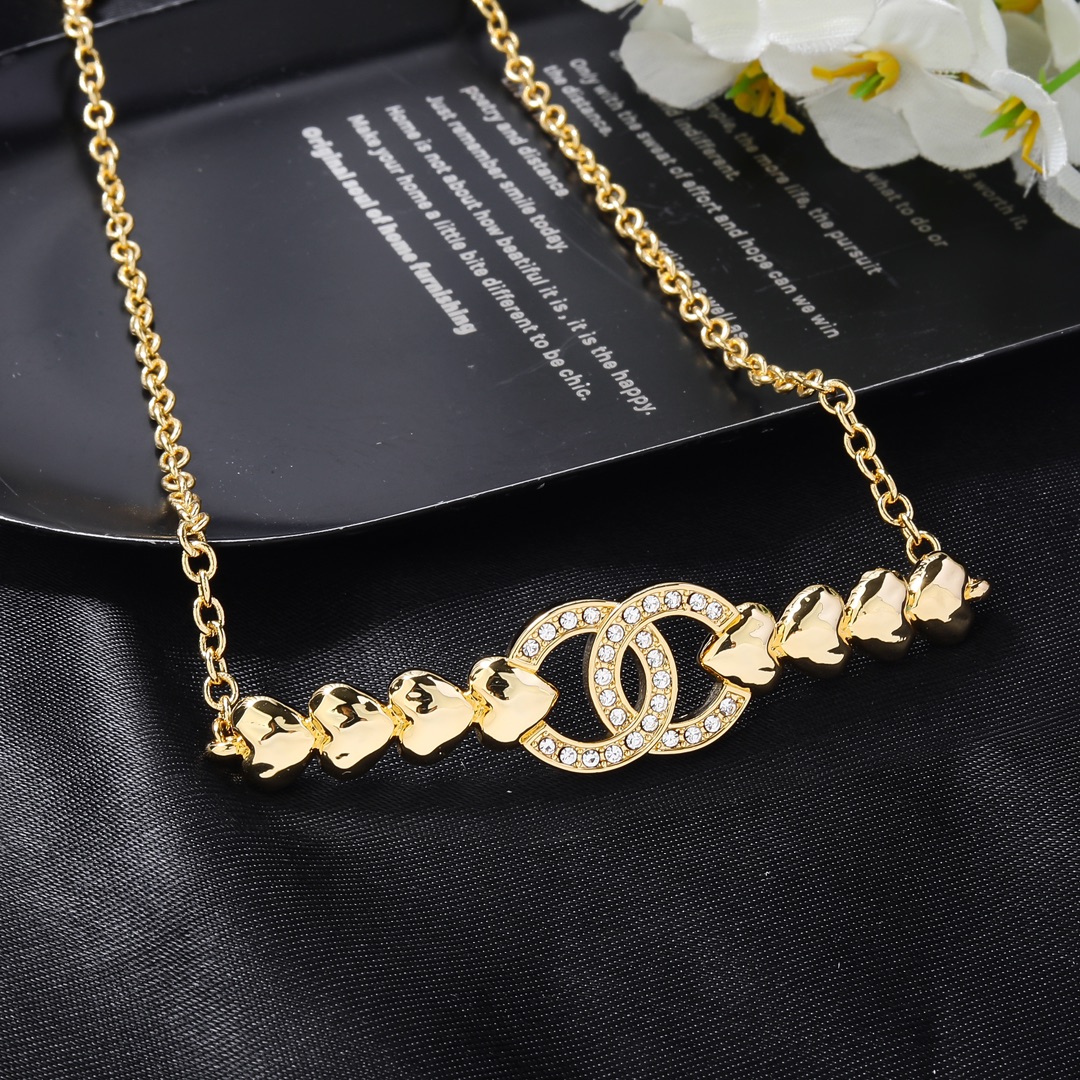 CCN096 Heart CC logo Choker Necklace - ccjewelryacc
