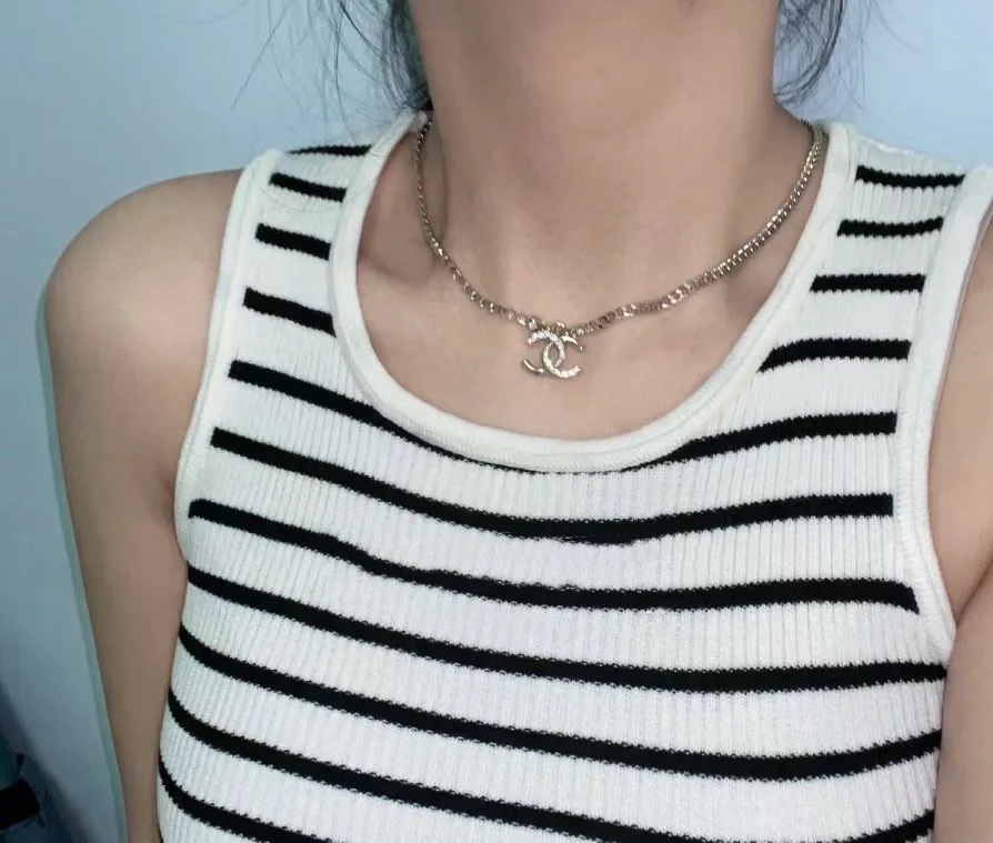 CCN057 Chanel cc logo Pendant Necklace - ccjewelryacc