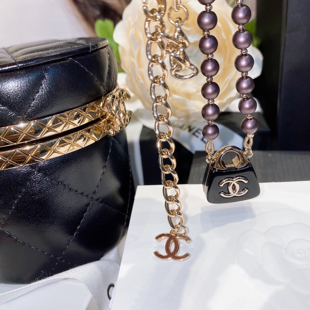 CCN531 Resin pearls chain candy bag pendant necklace - ccjewelryacc