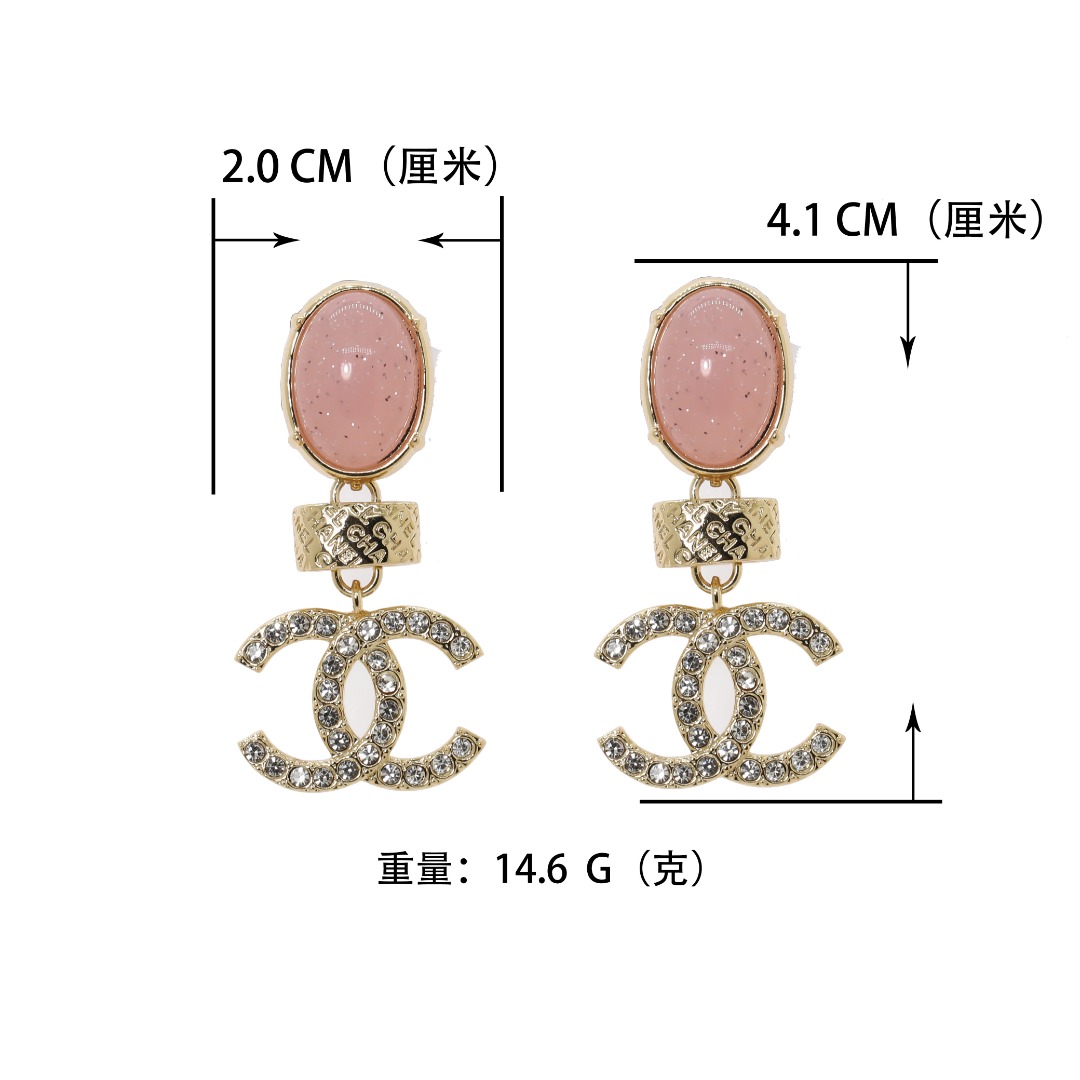 CCE843 24S Pink cc drop earring - ccjewelryacc