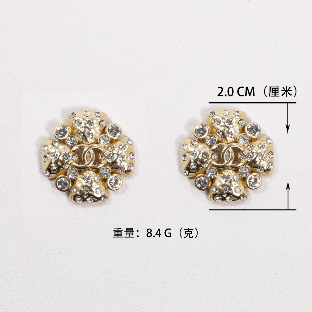 CCE846 24B Round piercing with cc logo stud earring - ccjewelryacc