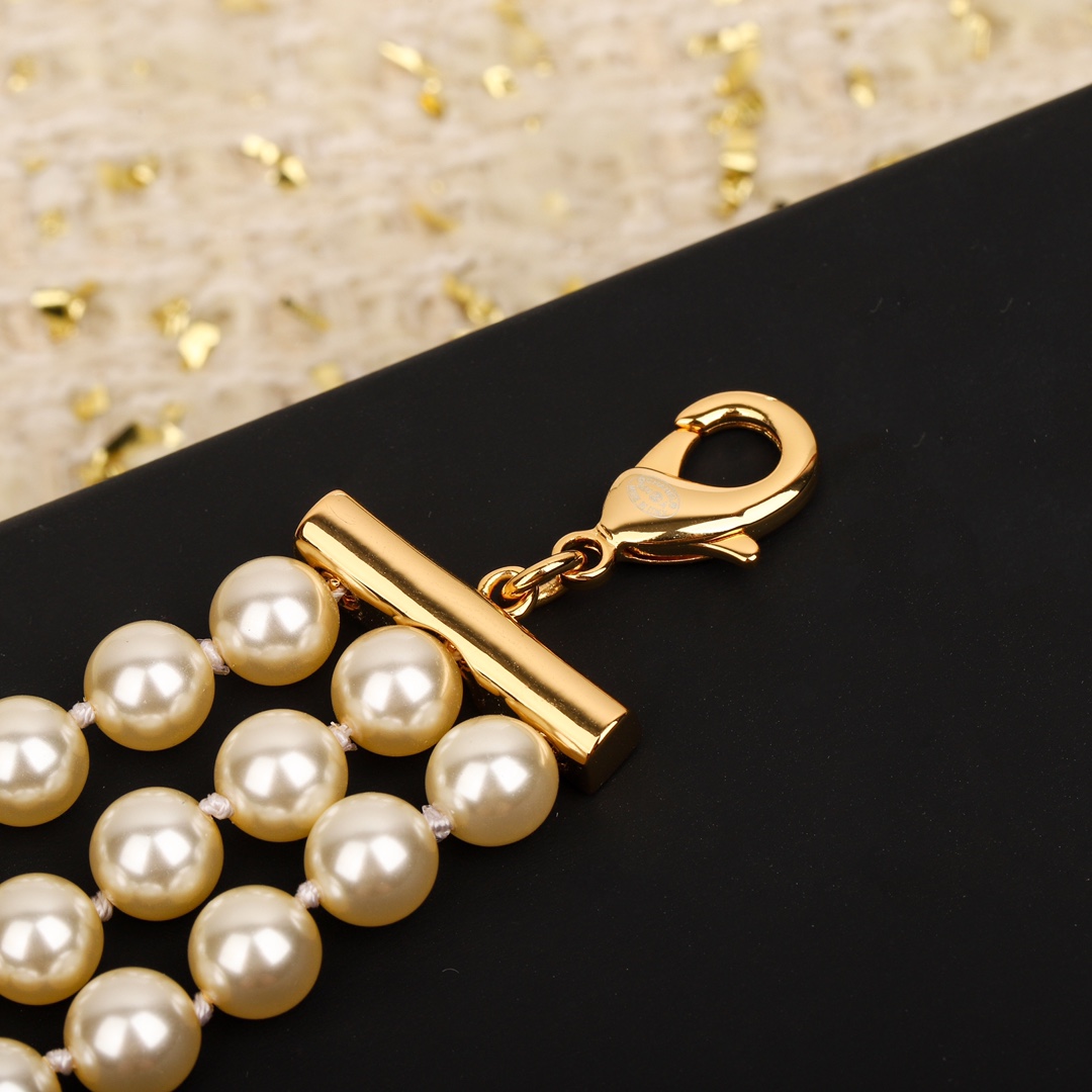 CCN495 Multideck Pearl Button cc logo choker necklace bracelet - ccjewelryacc