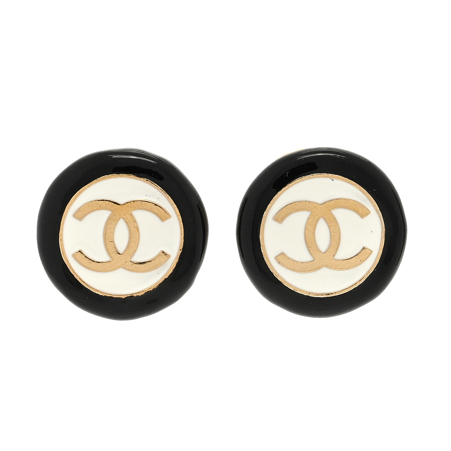CCE611 24P Black White Buttons Round Enamel Stud Earring For Women - ccfashionjewelry
