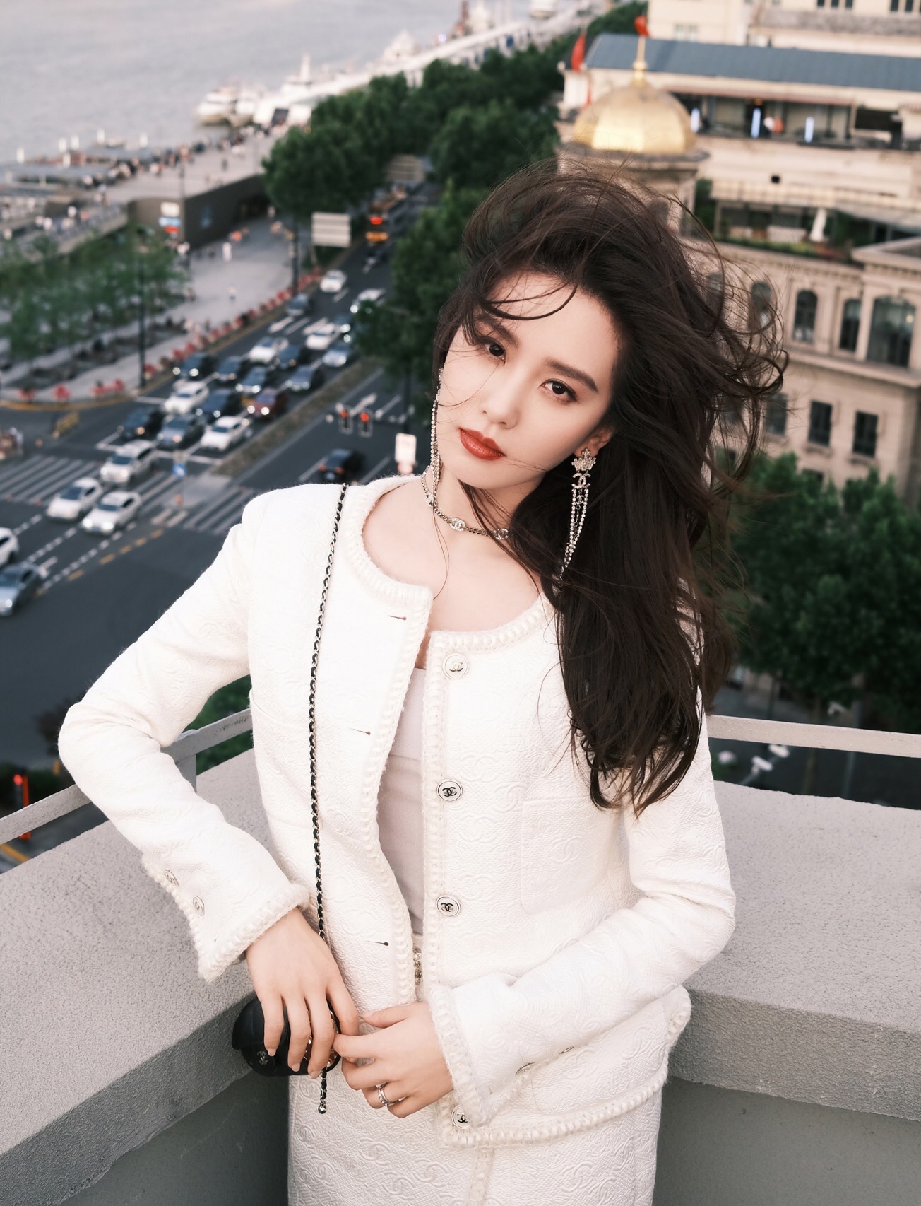 CCE842 Castle style with Swarovski diamond tassels earrings - ccjewelryacc