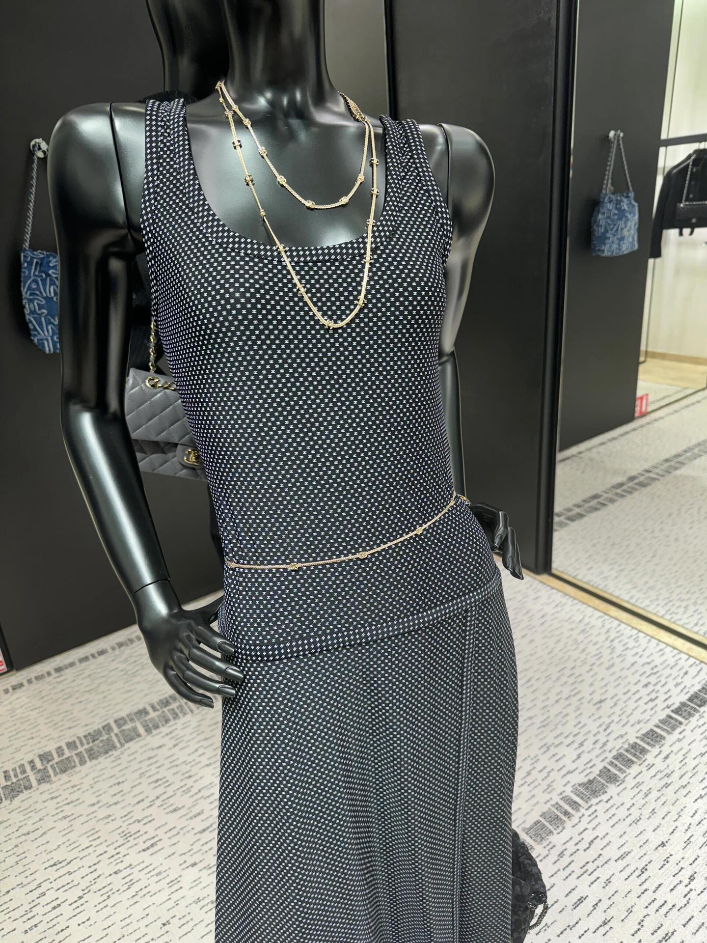 CCW077 10 motif cc logo long snake chain waist chain belt sweater necklace - ccjewelryacc