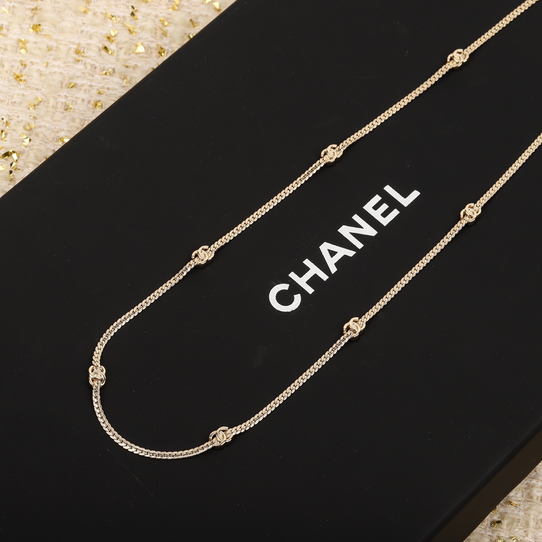 CCW077 10 motif cc logo long snake chain waist chain belt sweater necklace - ccjewelryacc