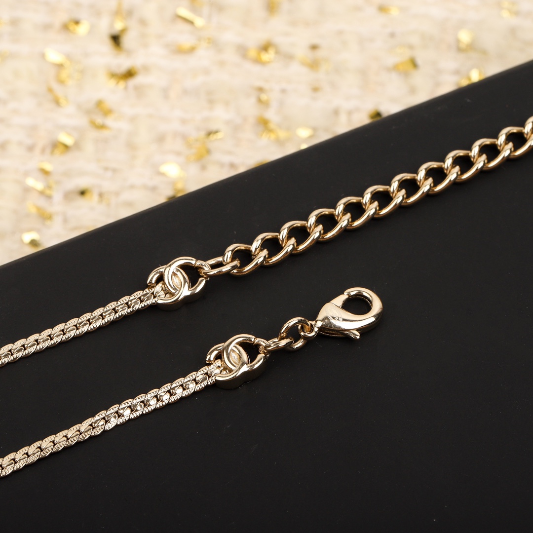 CCW077 10 motif cc logo long snake chain waist chain belt sweater necklace - ccjewelryacc