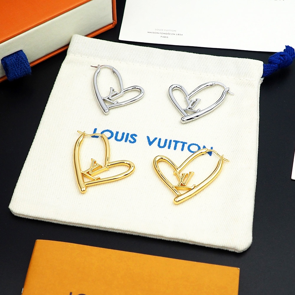 LVE065 Metal large fall in love heart earrings - ccjewelryacc