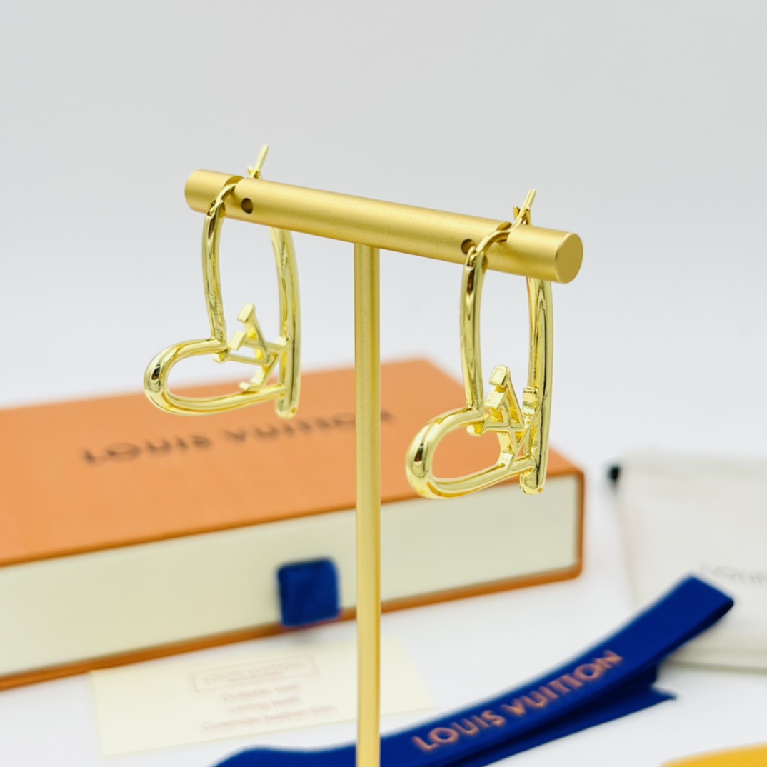 LVE065 Metal large fall in love heart earrings - ccjewelryacc