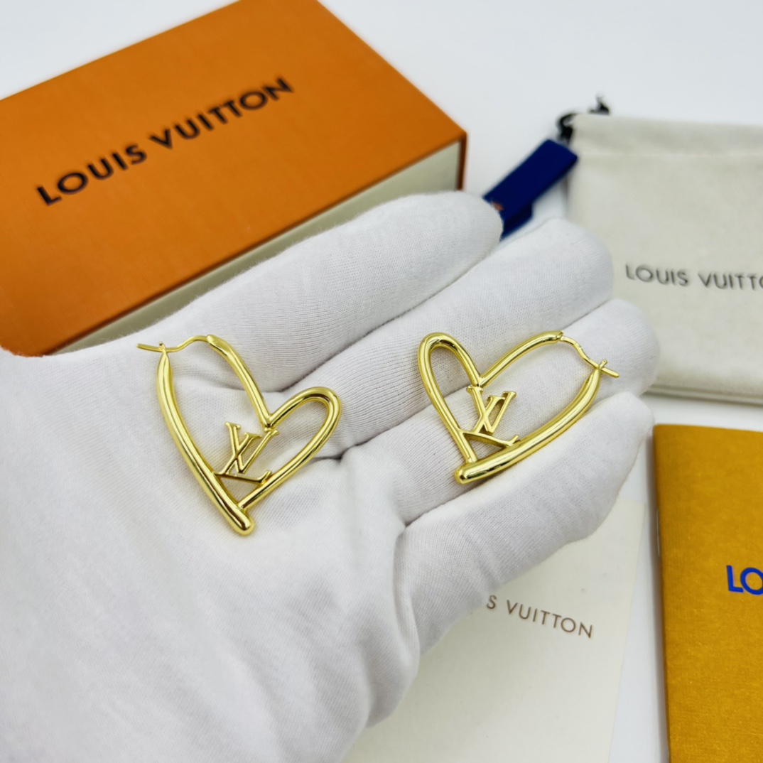 LVE065 Metal large fall in love heart earrings - ccjewelryacc