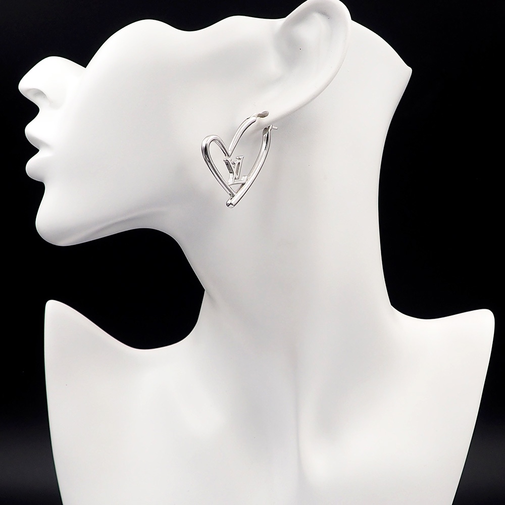 LVE065 Metal large fall in love heart earrings - ccjewelryacc