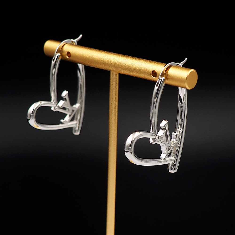 LVE065 Metal large fall in love heart earrings - ccjewelryacc