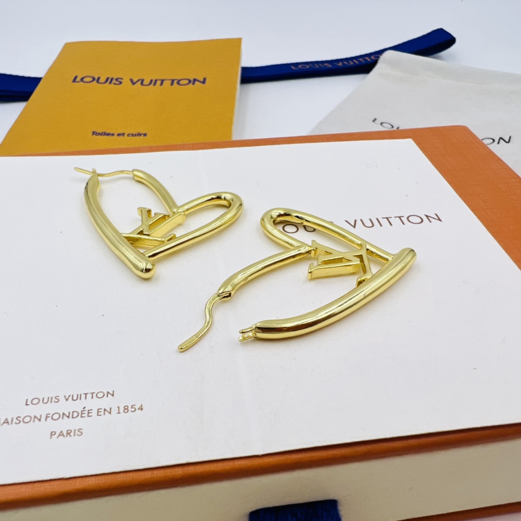 LVE065 Metal large fall in love heart earrings - ccjewelryacc