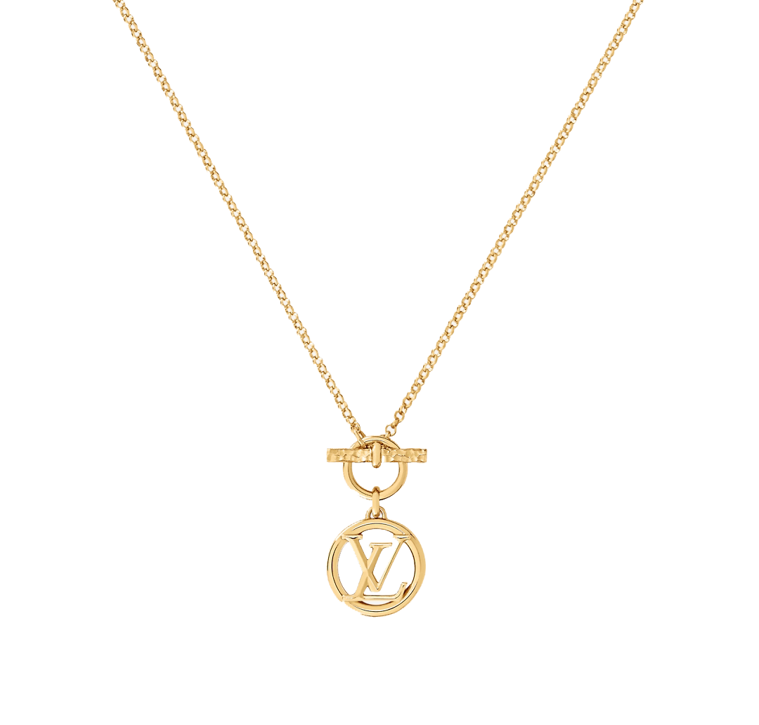 LVN100 Baby Louise T shape VL Circle pendant necklace - ccfashionjewelry