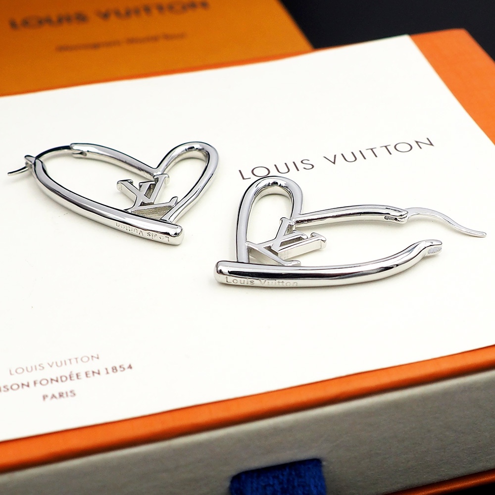 LVE065 Metal large fall in love heart earrings - ccjewelryacc