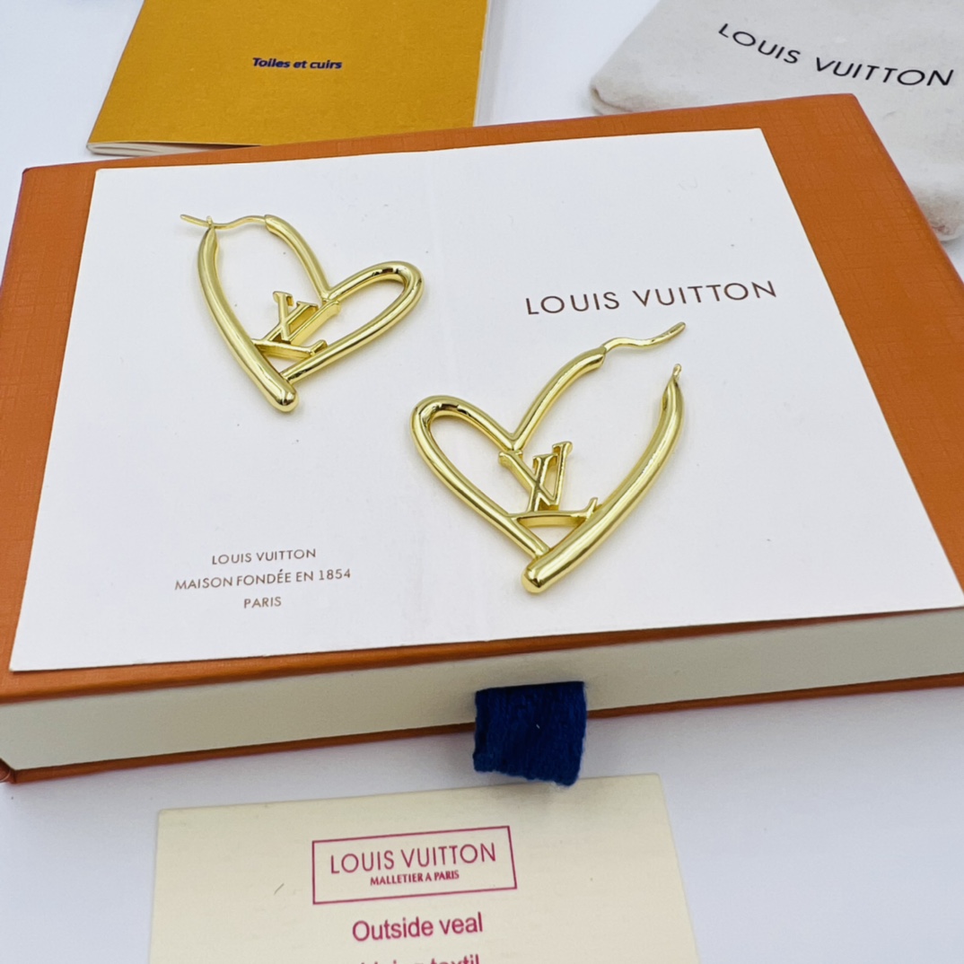 LVE065 Metal large fall in love heart earrings - ccjewelryacc