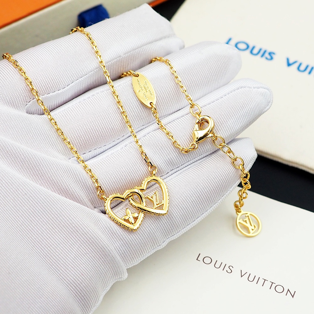 LVN102 My VL Love Double heart Necklace - ccjewelryacc