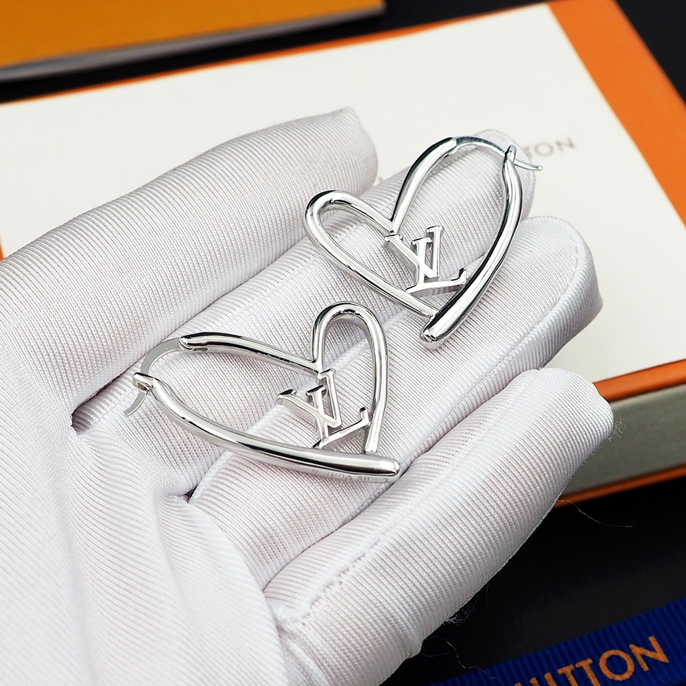 LVE065 Metal large fall in love heart earrings - ccjewelryacc