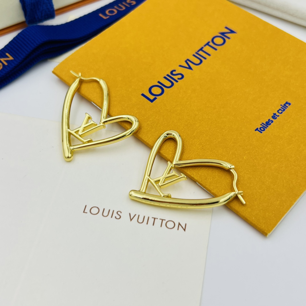 LVE065 Metal large fall in love heart earrings - ccjewelryacc