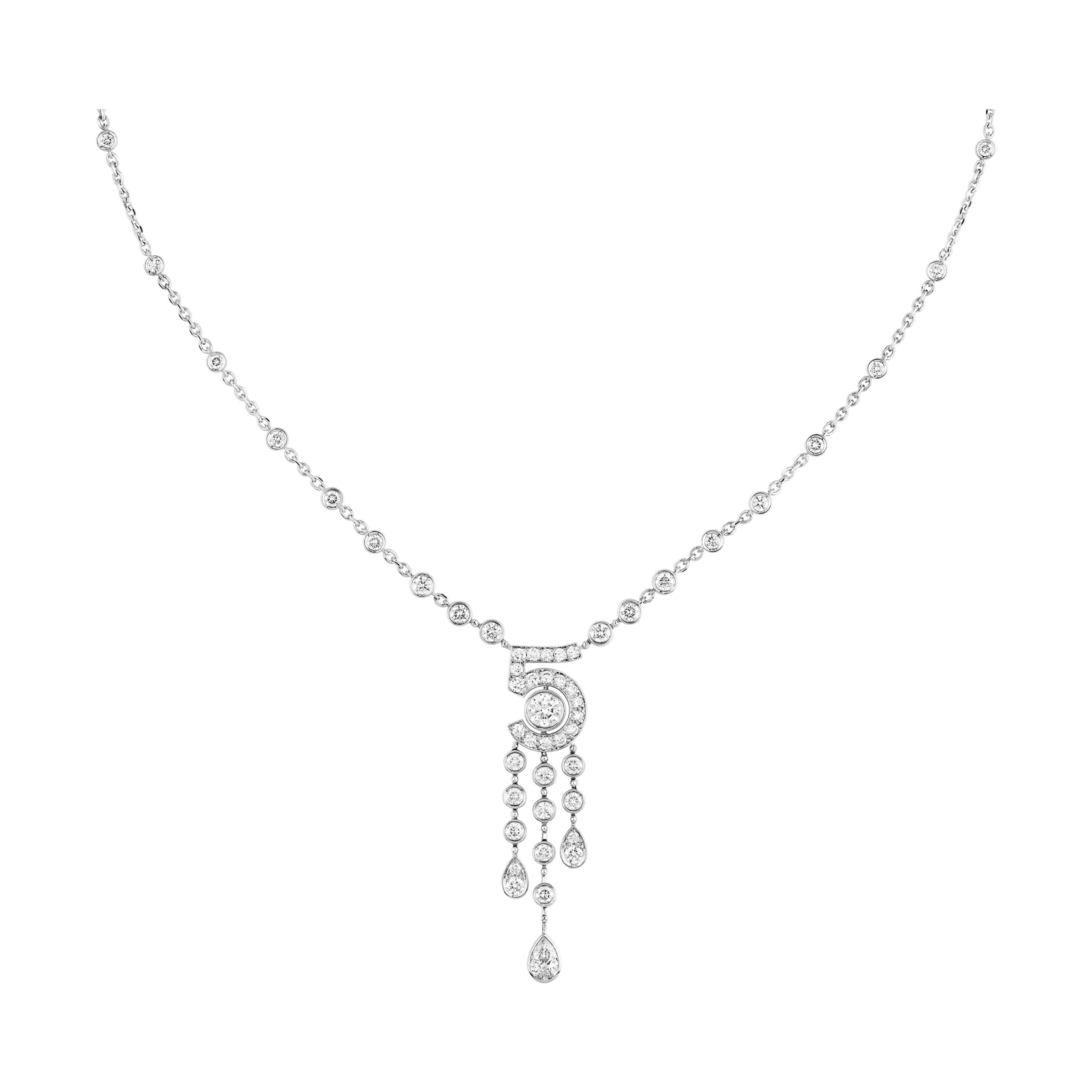 CCNS003 S925 Sterling silver diamond Eternal No 5 NECKLACE - ccfashionjewelry