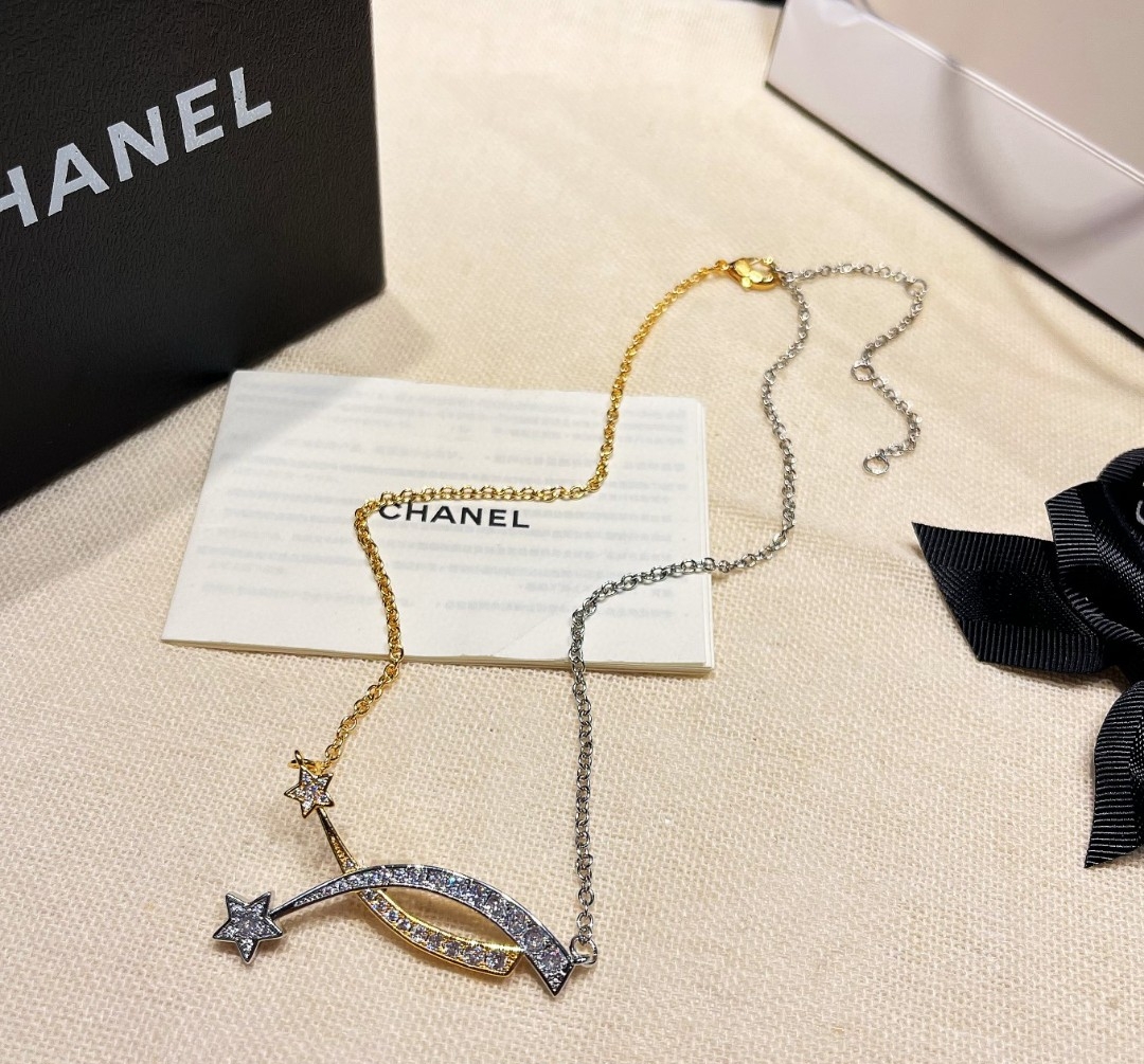 CCNV185 V-Gold CC Étoile Filante necklace - ccjewelryacc