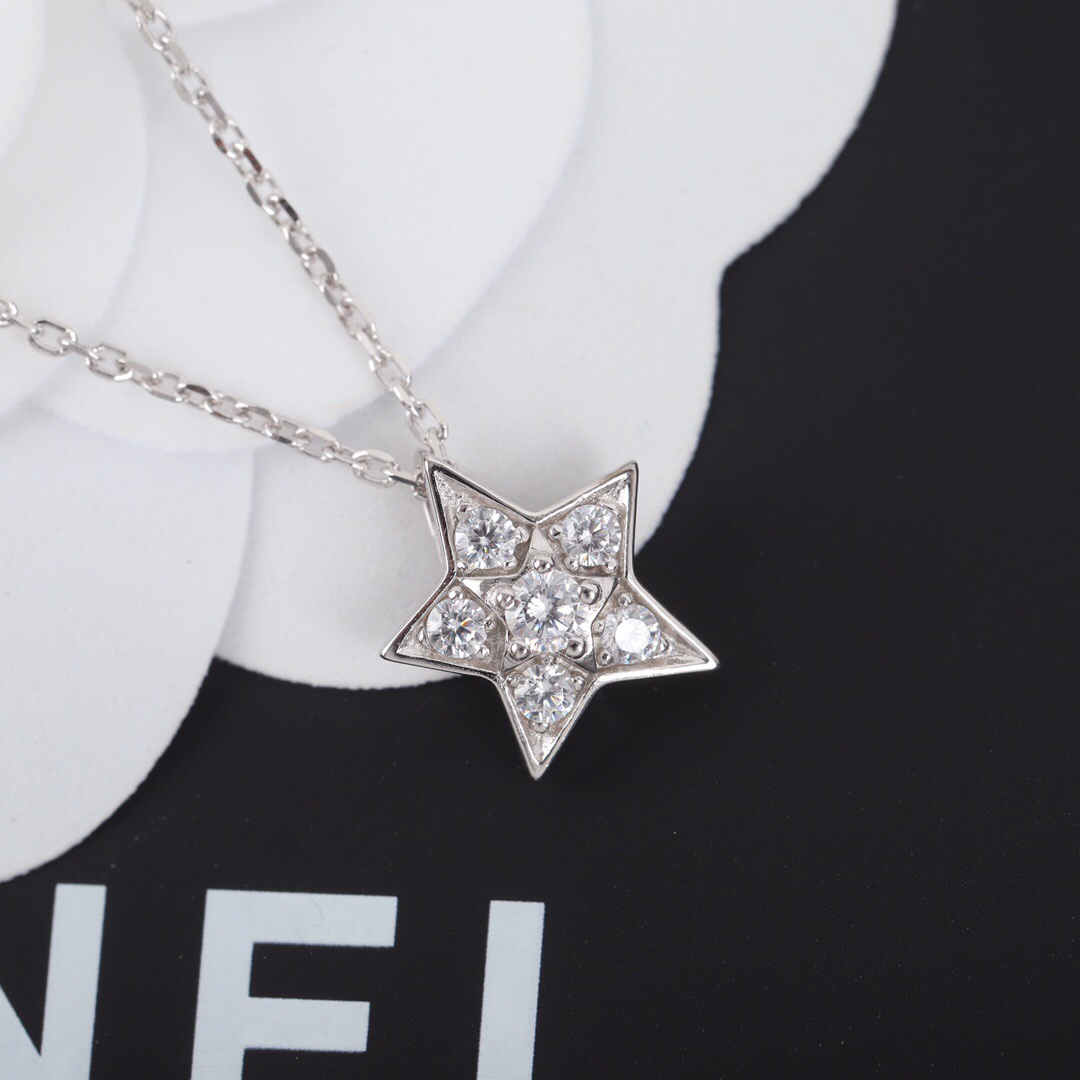 CCNS006 S925 Sterling silver diamond Comete Geode necklace - ccfashionjewelry