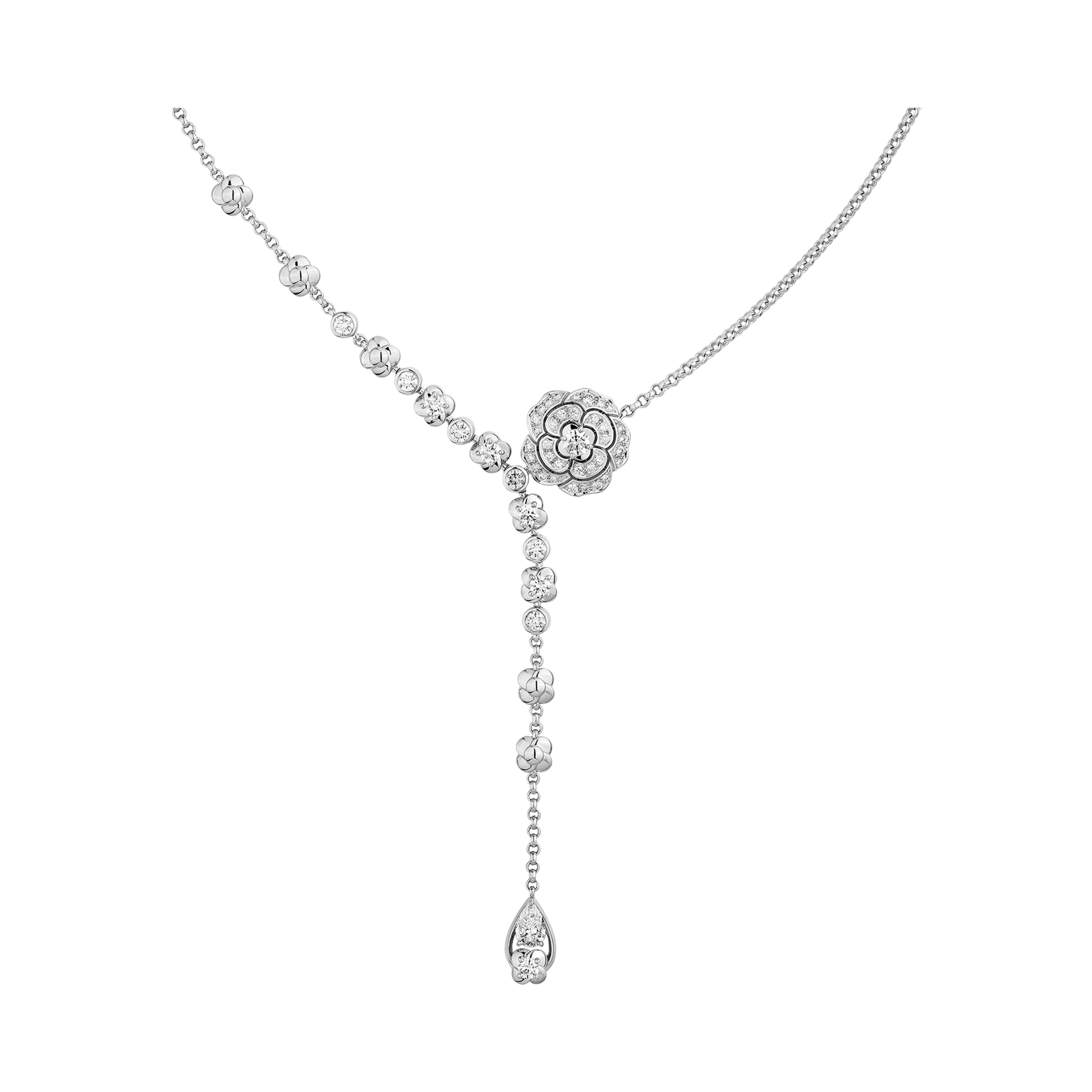CCNS002 S925 Sterling silver BOUTON DE CAMÉLIA NECKLACE - ccfashionjewelry
