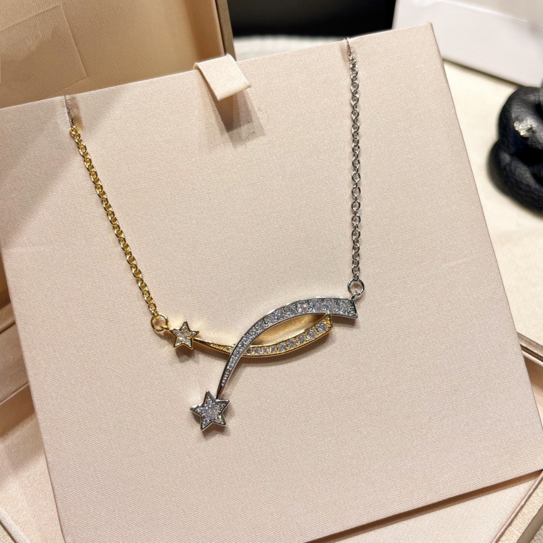 CCNV185 V-Gold CC Étoile Filante necklace - ccjewelryacc