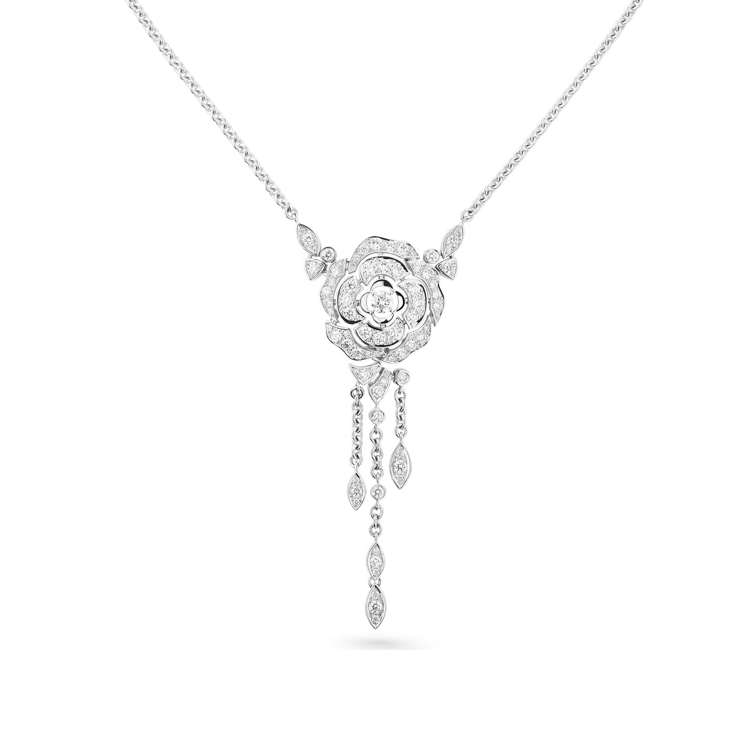 CCNS001 S925 Sterling silver BOUTON DE CAMELIA NECKLACE - ccfashionjewelry