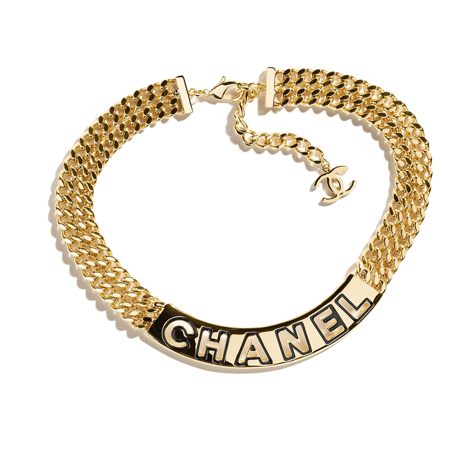 CCN448 CC Metal cc logo pendant necklace - ccjewelryacc