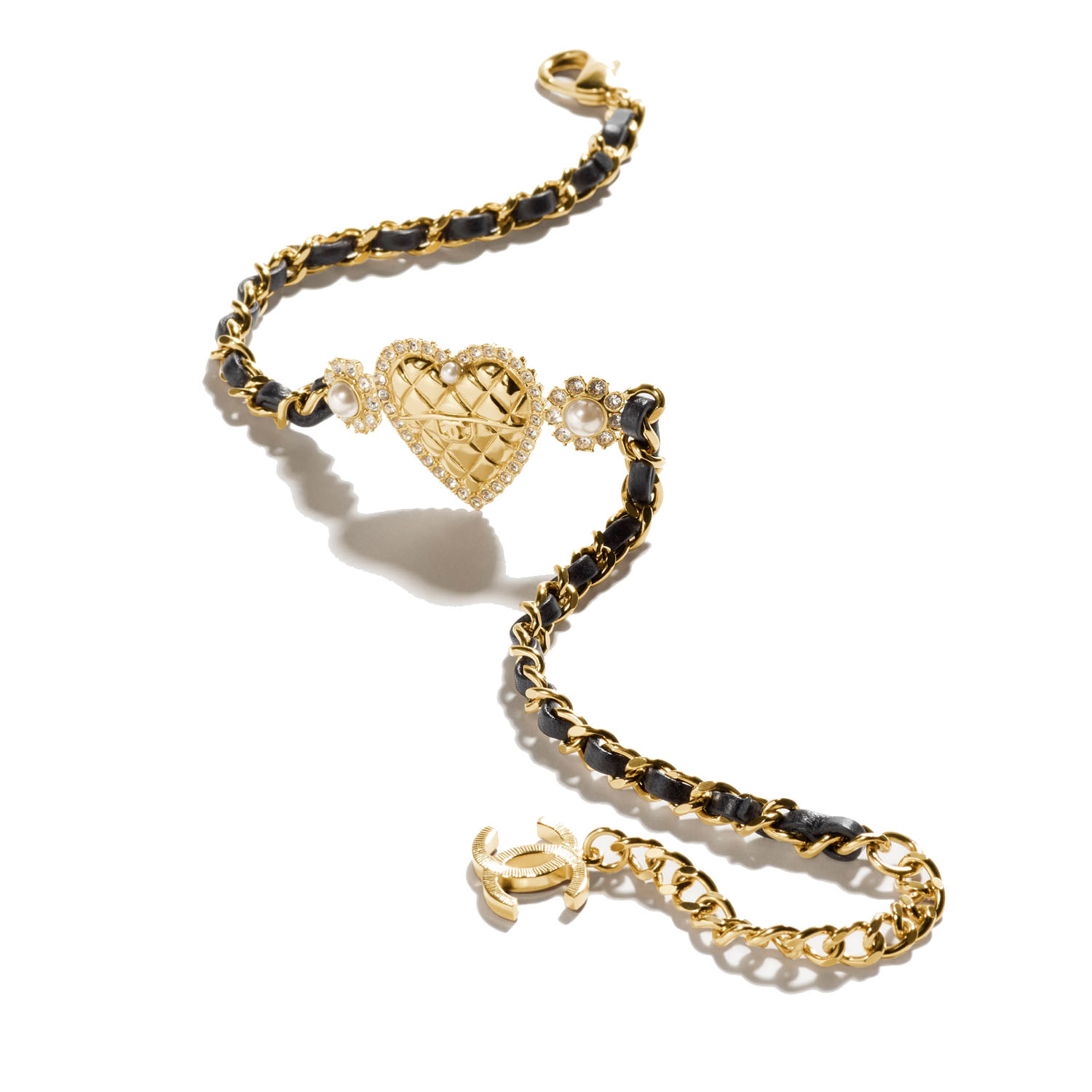 CCN440 24A metal and leather heart choker necklace - ccjewelryacc