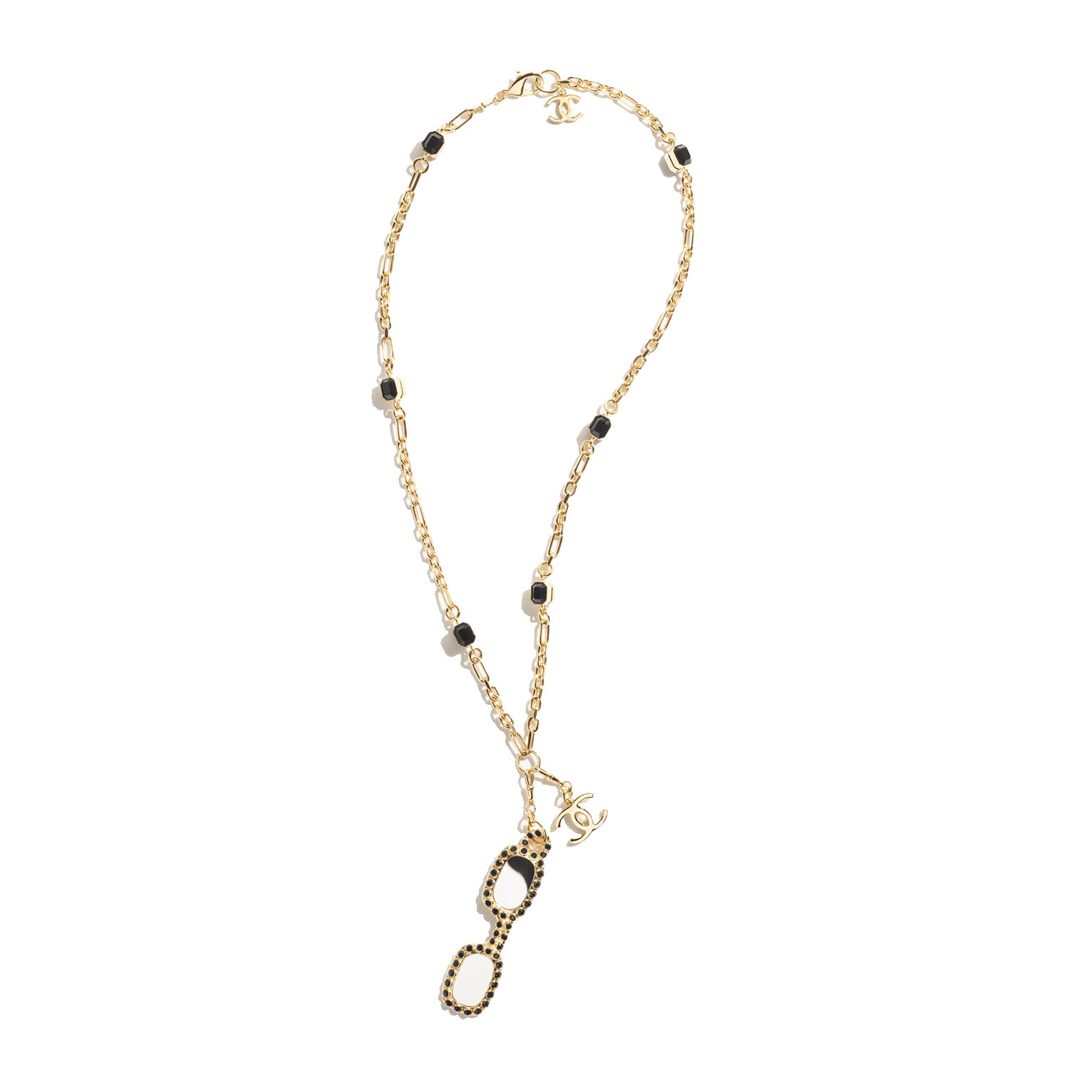 CCL341 CC 6 square zircon Charm Magnifying Glasses long necklace - ccjewelryacc