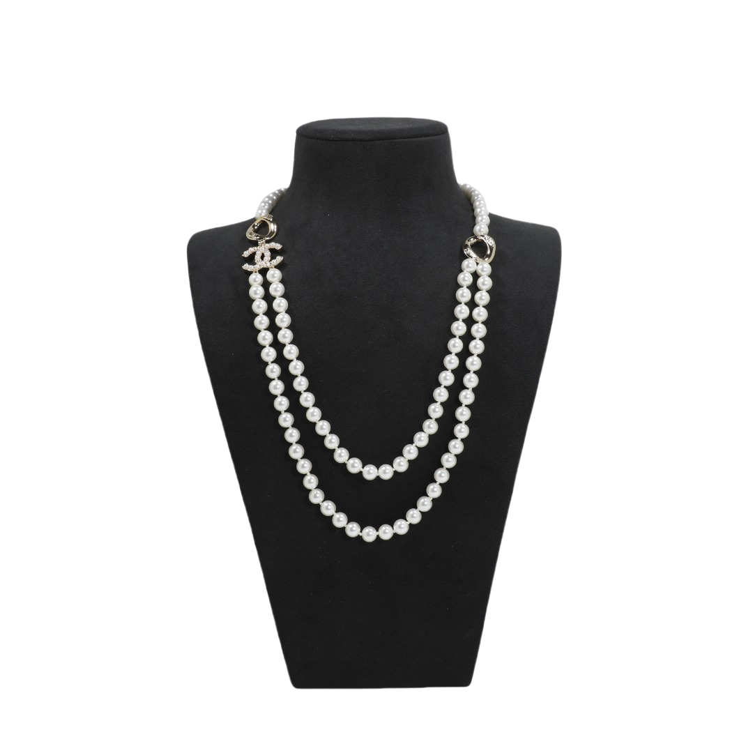 CCL068 Coco CC long pearl necklace - ccjewelryacc