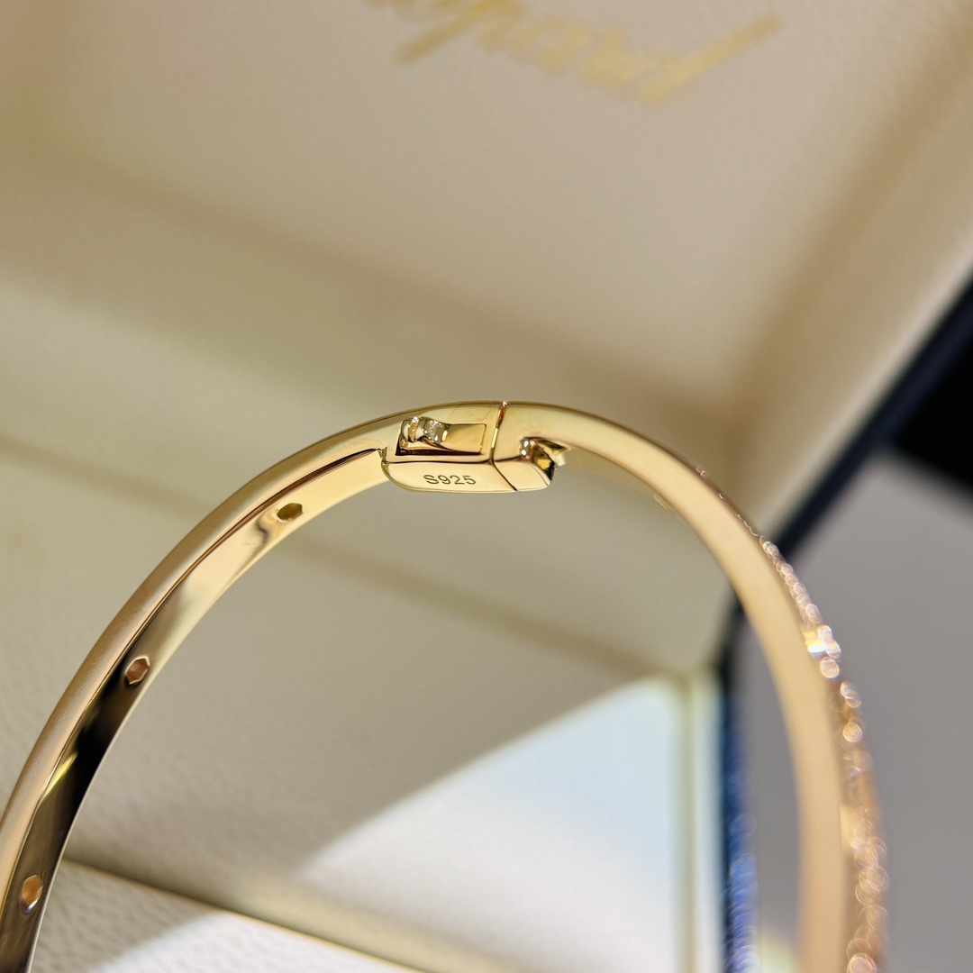 CTSS002 18k Gold diamond PAVED Love bangle bracelet 3.65mm - ccjewelryacc