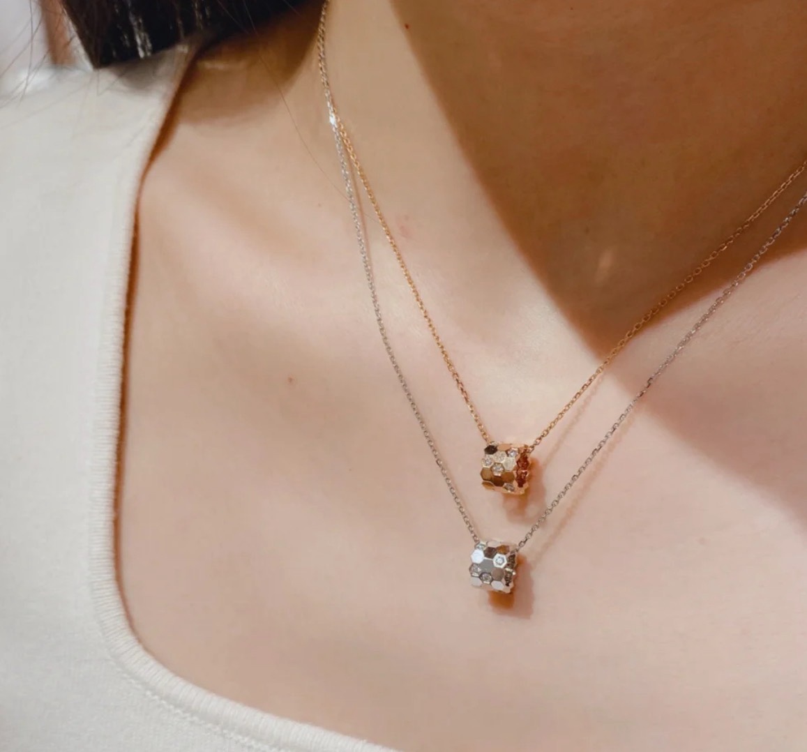 CMNS001 S925 Sterling silver diamond Bee My Love Petit Modele pendant necklace - ccjewelryacc