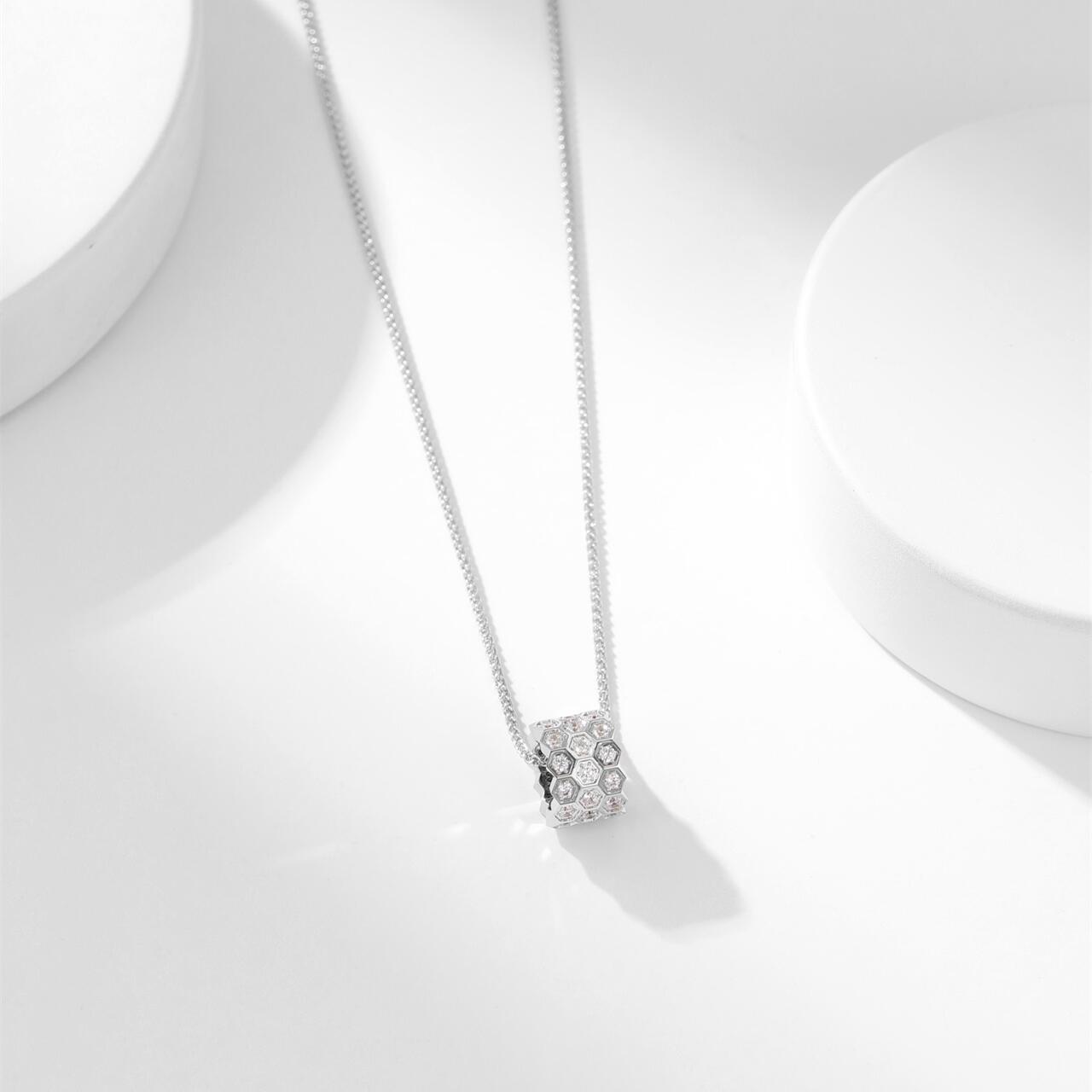 CMNS003 S925 Sterling silver full diamond Bee My Love Petit Modele pendant necklace - ccjewelryacc