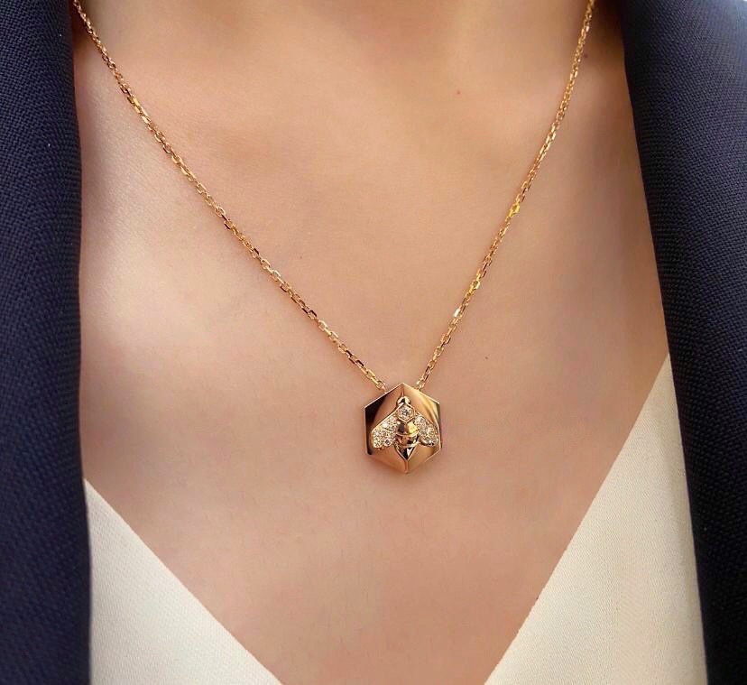 CMNS004 S925 Sterling silver Médaillon Bee My Love pendant necklace - ccjewelryacc