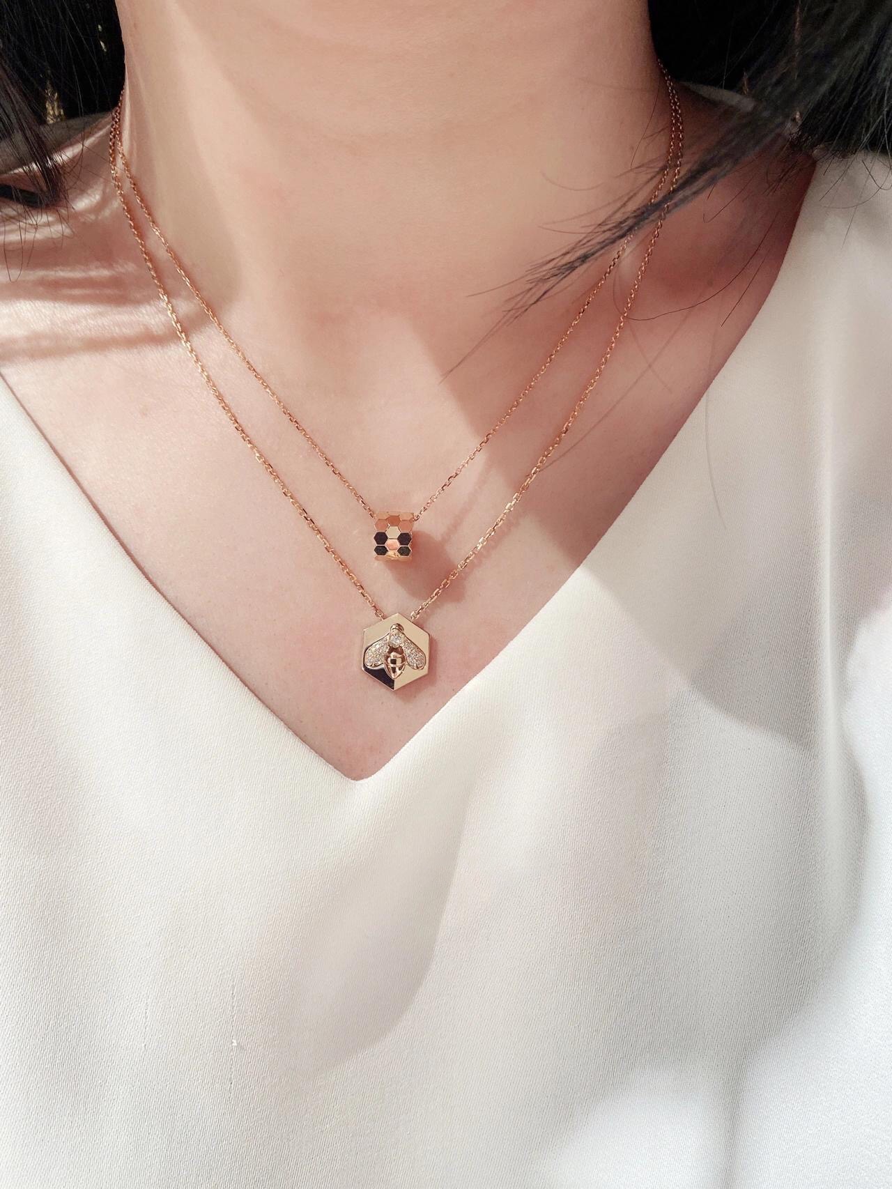 CMNS004 S925 Sterling silver Médaillon Bee My Love pendant necklace - ccjewelryacc