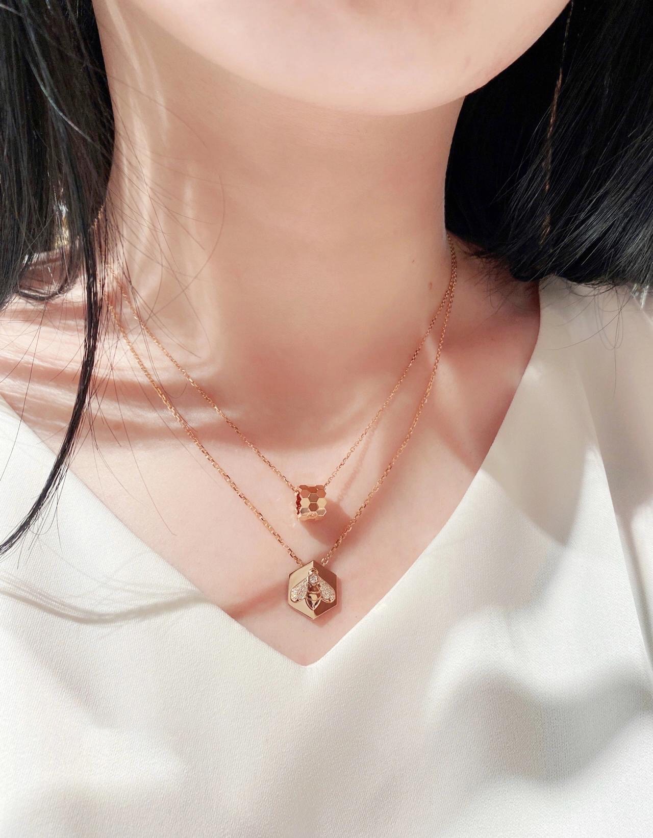 CMNS004 S925 Sterling silver Médaillon Bee My Love pendant necklace - ccjewelryacc