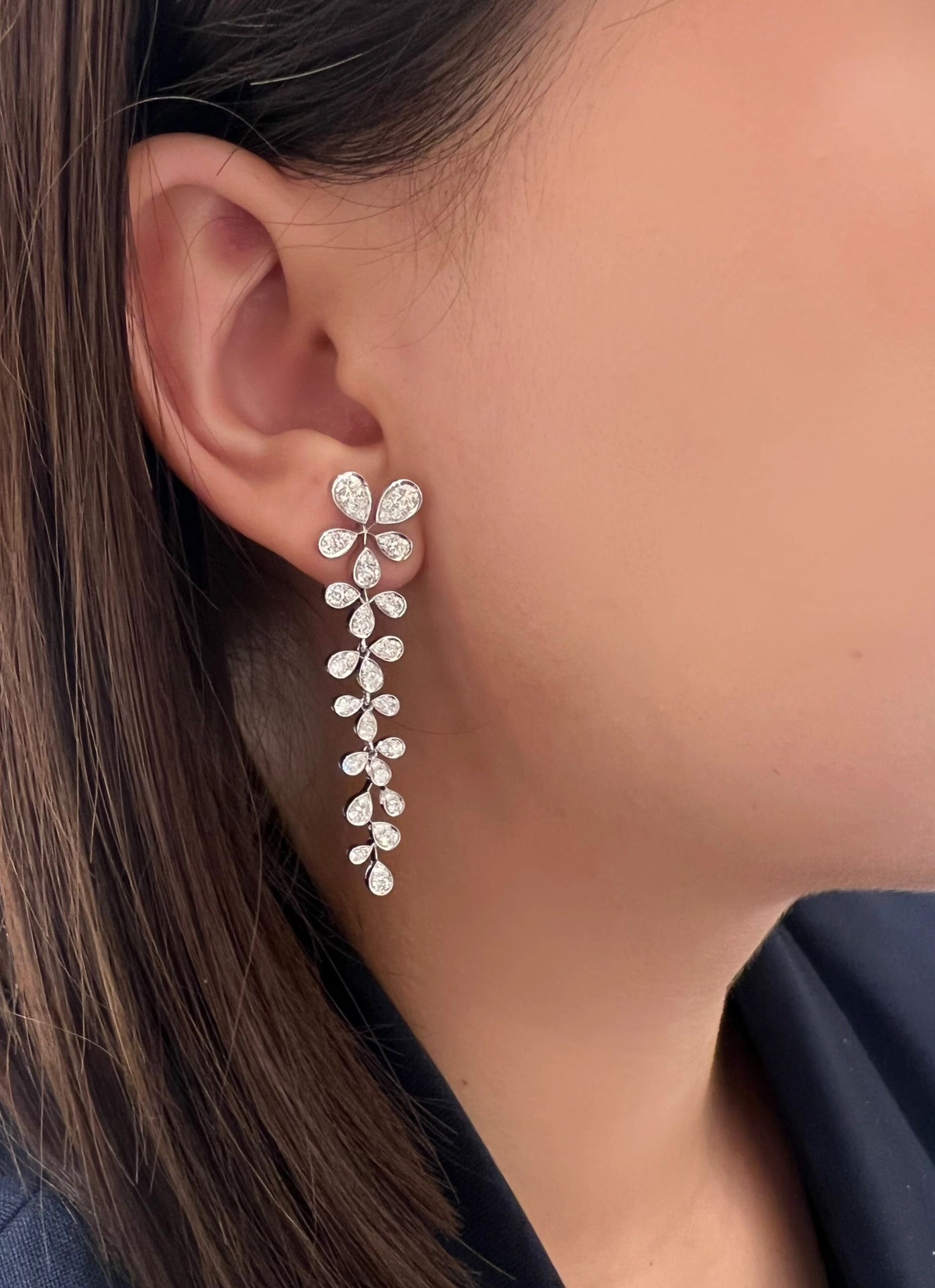 CMES003 S925 Sterling silver diamond Josephine Drop earrings - ccjewelryacc