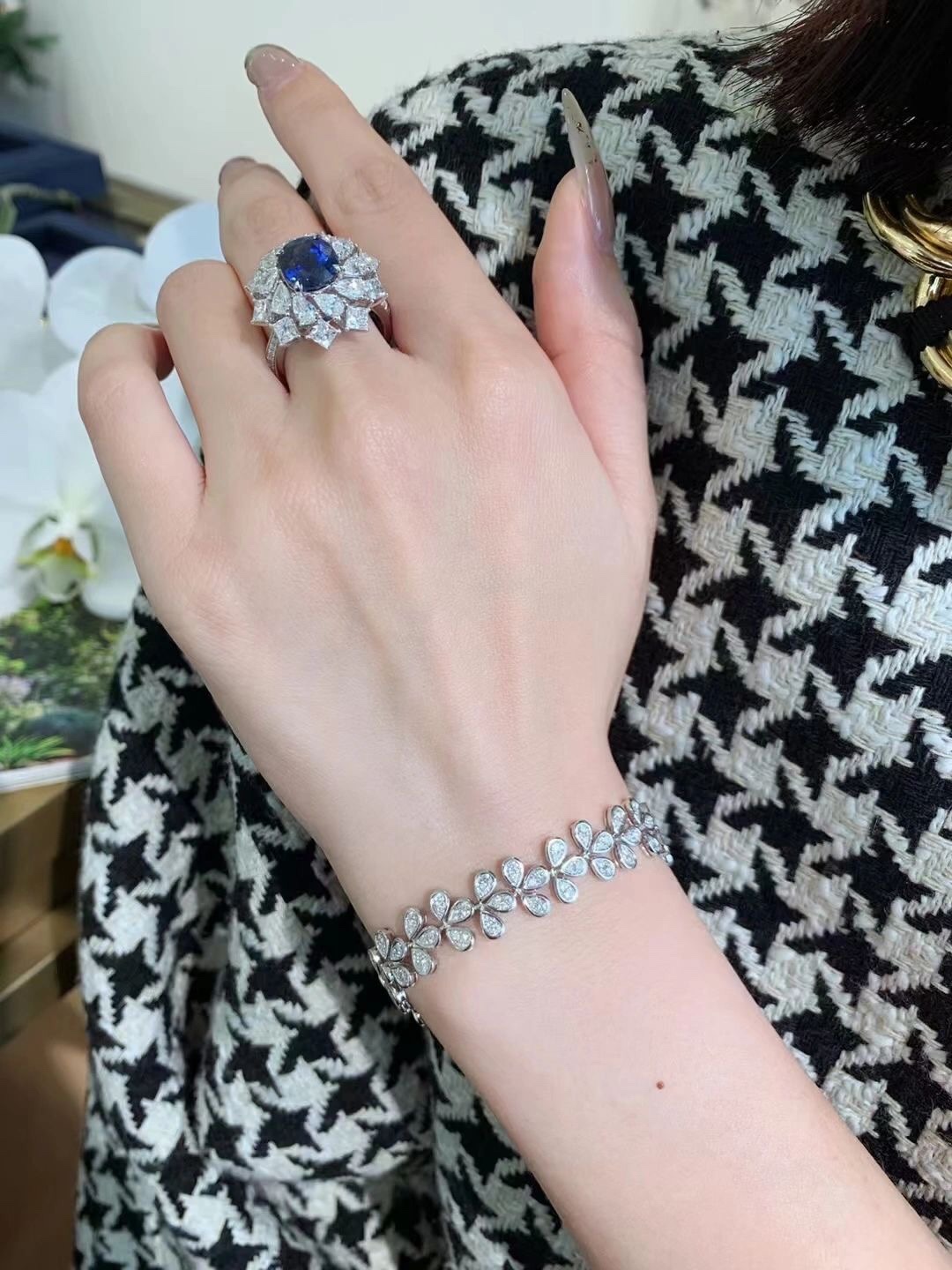 CMSS002 S925 Sterling silver diamond Josephine Aigrette Imperiale bracelet - ccjewelryacc