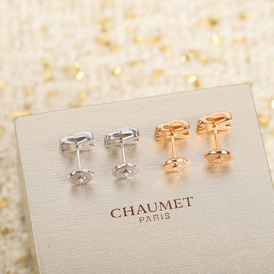 CMEV001 V-Gold diamond jeux de liens X Stud earrings - ccjewelryacc