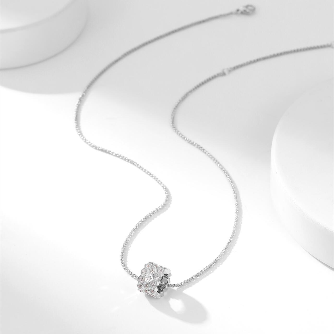 CMNS003 S925 Sterling silver full diamond Bee My Love Petit Modele pendant necklace - ccjewelryacc